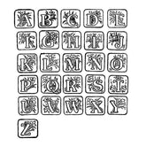 Art Deco Alphabet Rubber Stamp Set